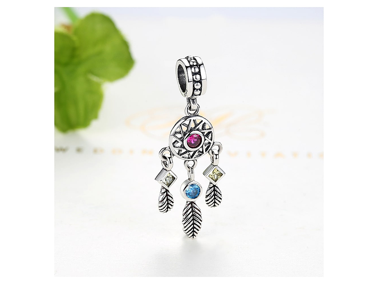 Charm Dije Plata 925 Atrapa Sueños Colores 4