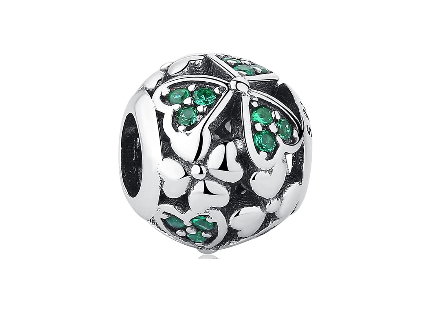 Charm Dije Plata 925 Separador Trebol Bolita 1