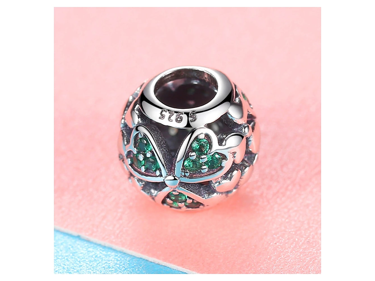 Charm Dije Plata 925 Separador Trebol Bolita 5