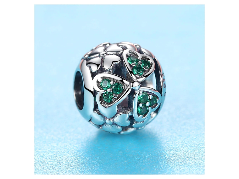 Charm Dije Plata 925 Separador Trebol Bolita 6