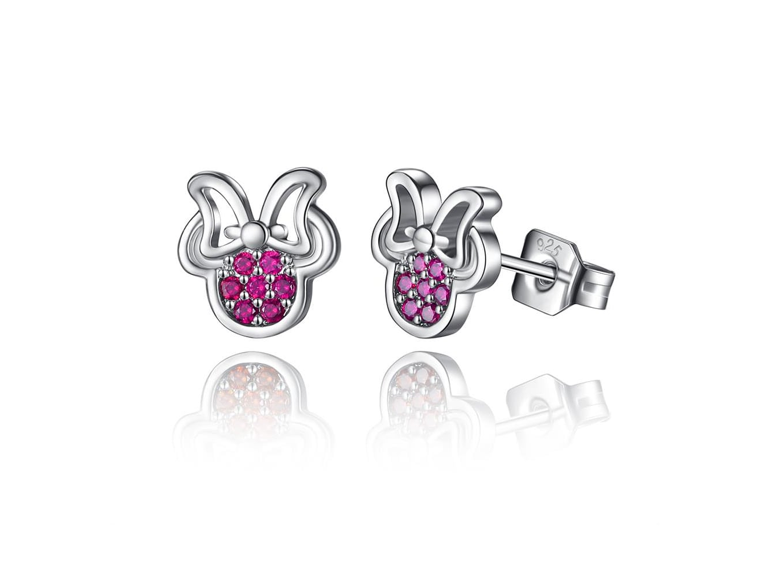Aros Plata 925 Ratoncita Rosado 1