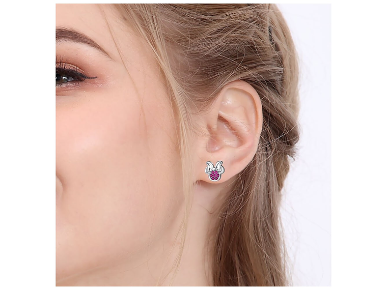 Aros Plata 925 Ratoncita Rosado 3