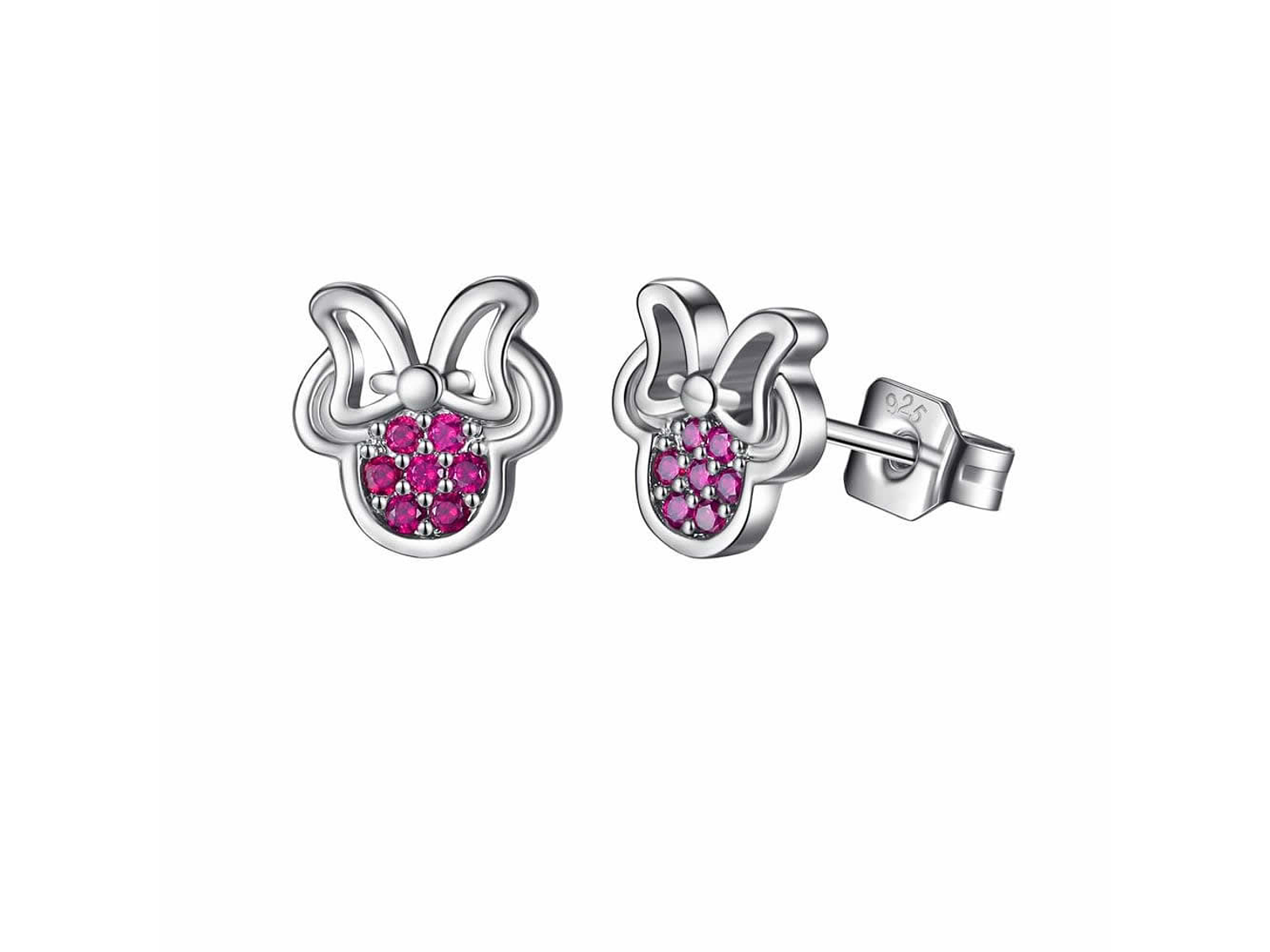 Aros Plata 925 Ratoncita Rosado 7