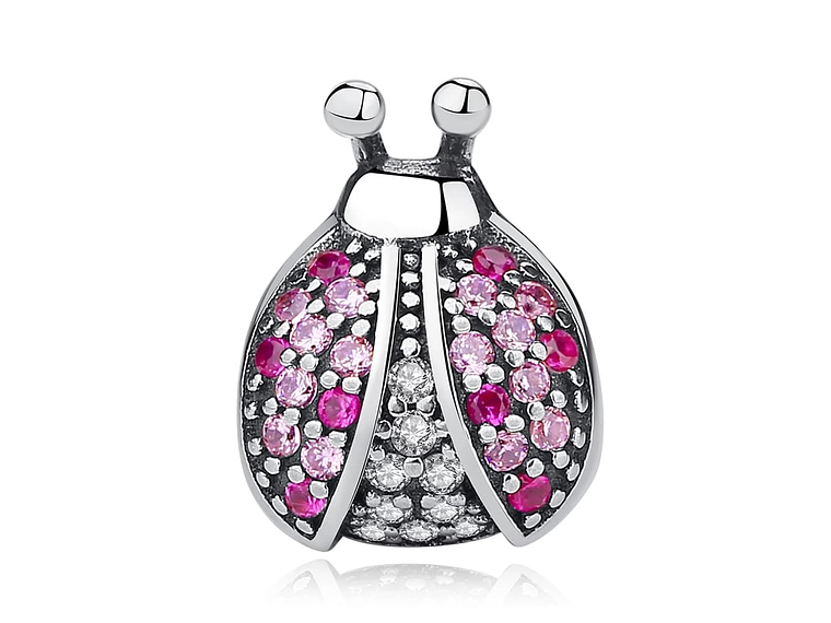 Charm Plata 925 Mariquita Rosada 1