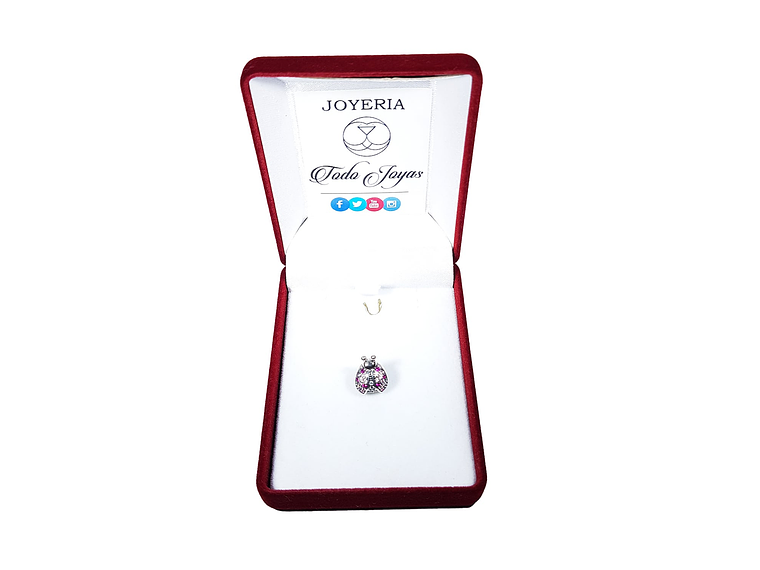 Charm Plata 925 Mariquita Rosada 2