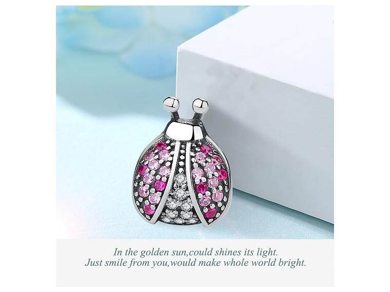 Charm Plata 925 Mariquita Rosada 6