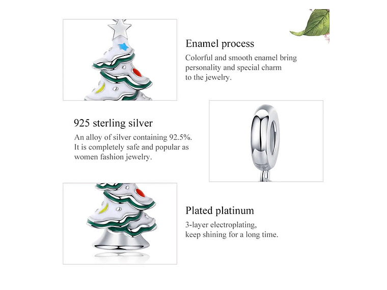 Charm Dije Plata 925 Arbol de Navidad 4