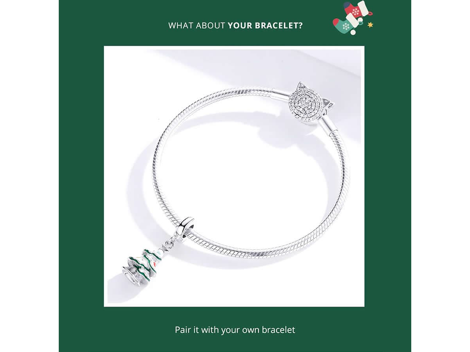 Charm Dije Plata 925 Arbol de Navidad 5