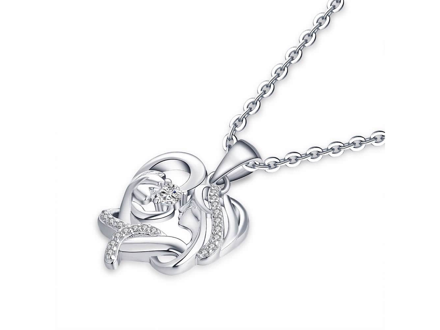 Collar Mama y Bebe Amor Madre Plateado 3