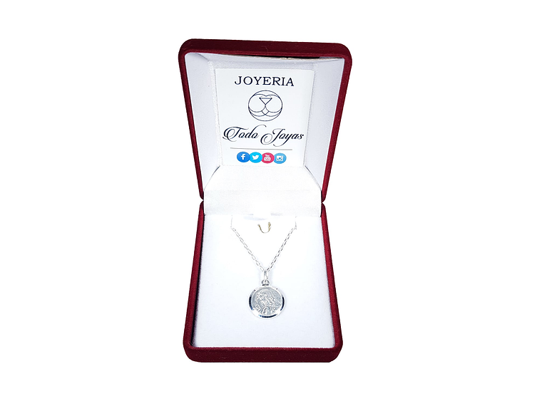 Collar Plata 925 Medalla Virgen Maria 2