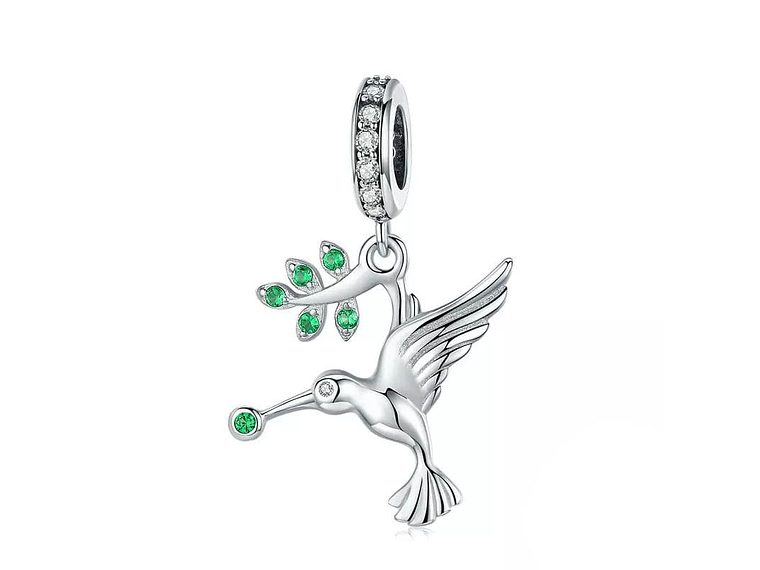 Charm Dije Plata 925 Colibri con Rama 1