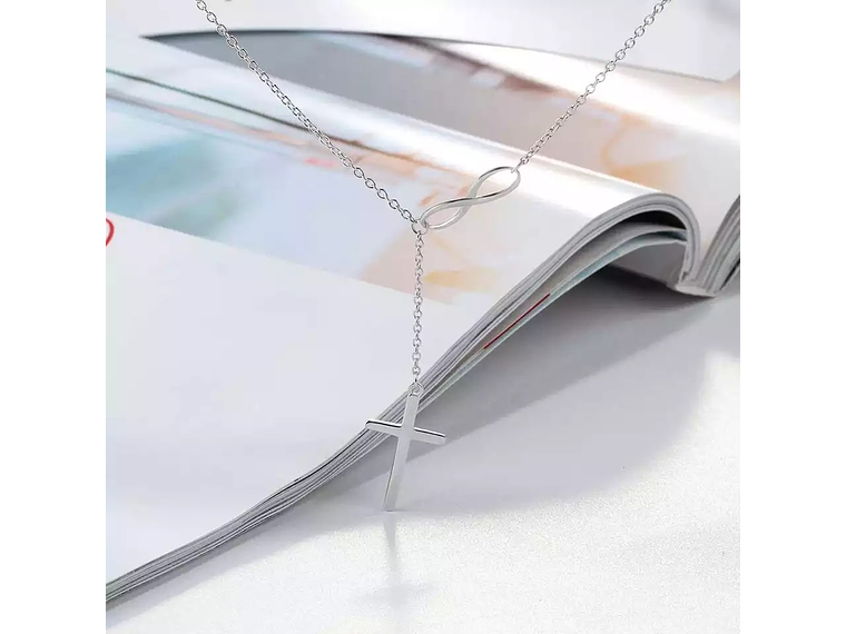 Collar Plata 925 Cruz con Infinito 3