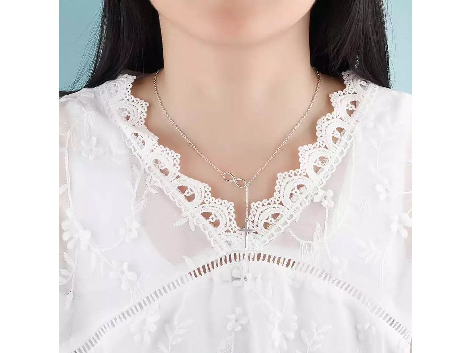 Collar Plata 925 Cruz con Infinito 5