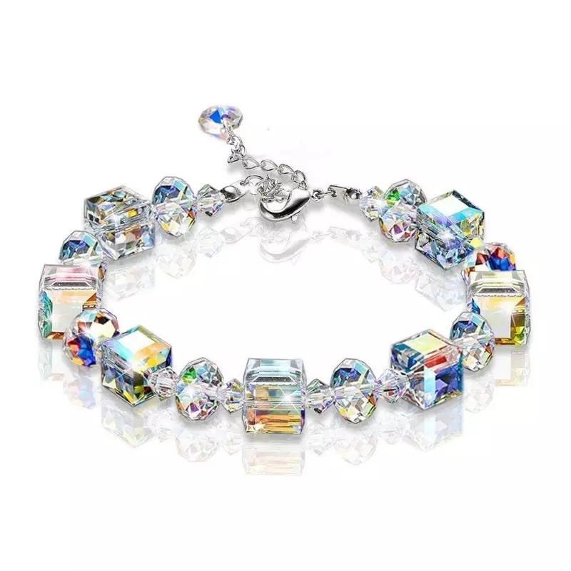 Pulsera Ajustable Fila de Cristales · Plata 925