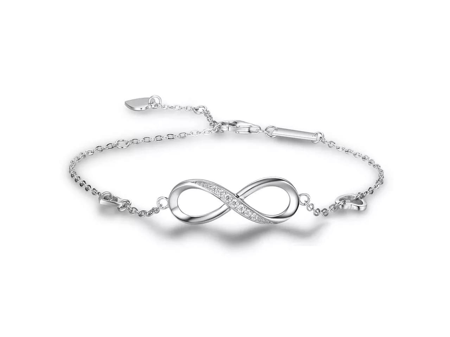 Pulsera Infinito Con Circones Plateada 1