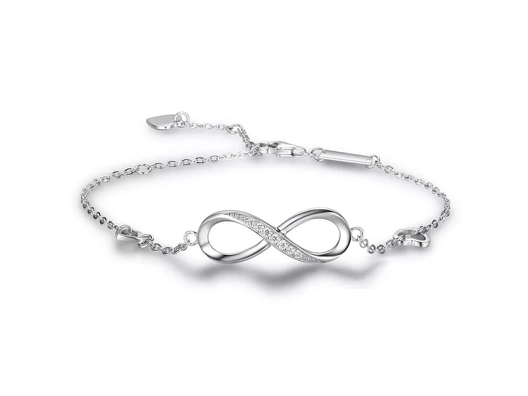Pulsera Infinito Con Circones Plateada 1