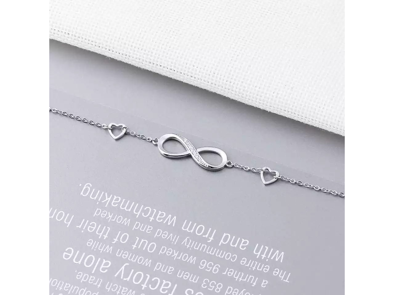 Pulsera Infinito Con Circones Plateada 4