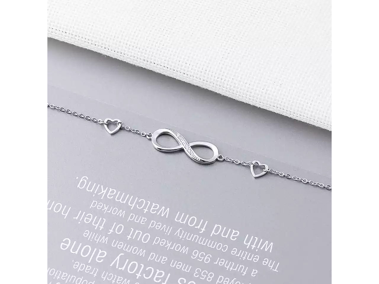 Pulsera Infinito Con Circones Plateada 4