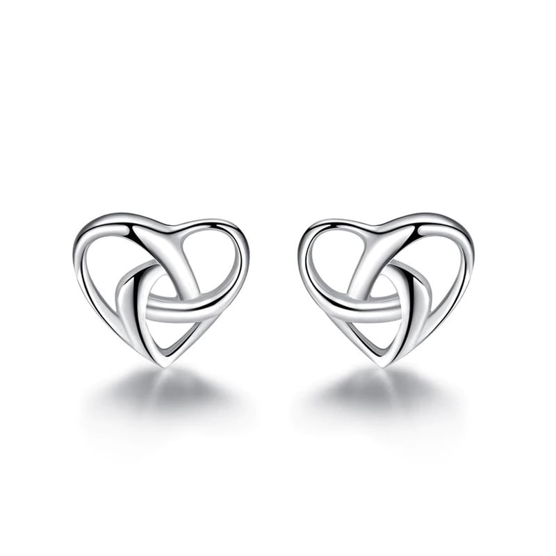 Aros de Corazon Infinito Plateado