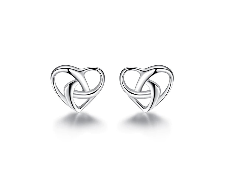 Aros de Corazon Infinito Plateado 1