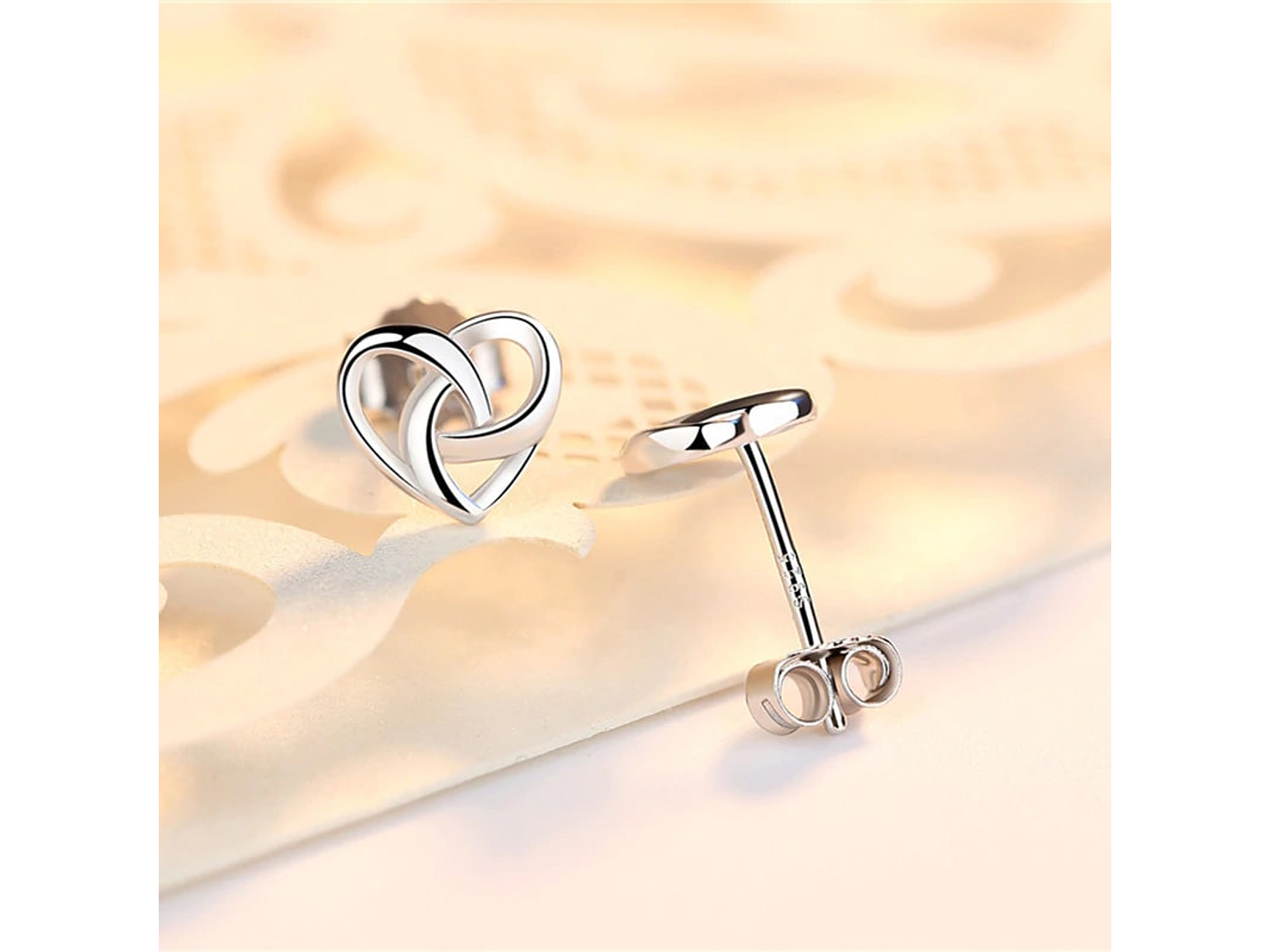 Aros de Corazon Infinito Plateado 3