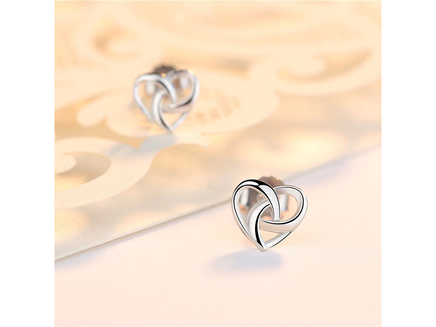 Aros de Corazon Infinito Plateado 4