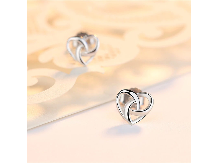 Aros de Corazon Infinito Plateado 4