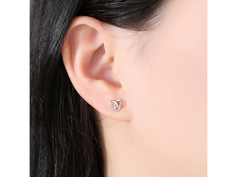 Aros de Corazon Infinito Plateado 5