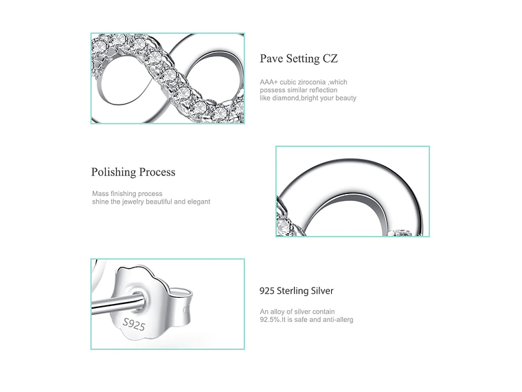 Aros Plata 925 Infinito con Circones 6