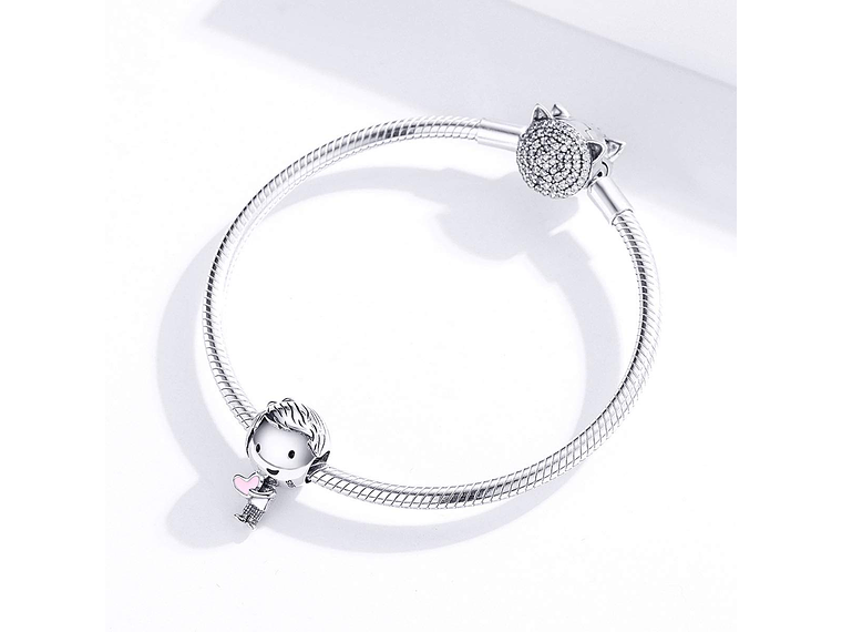 Charm Dije Plata 925 Niño con Corazon 3