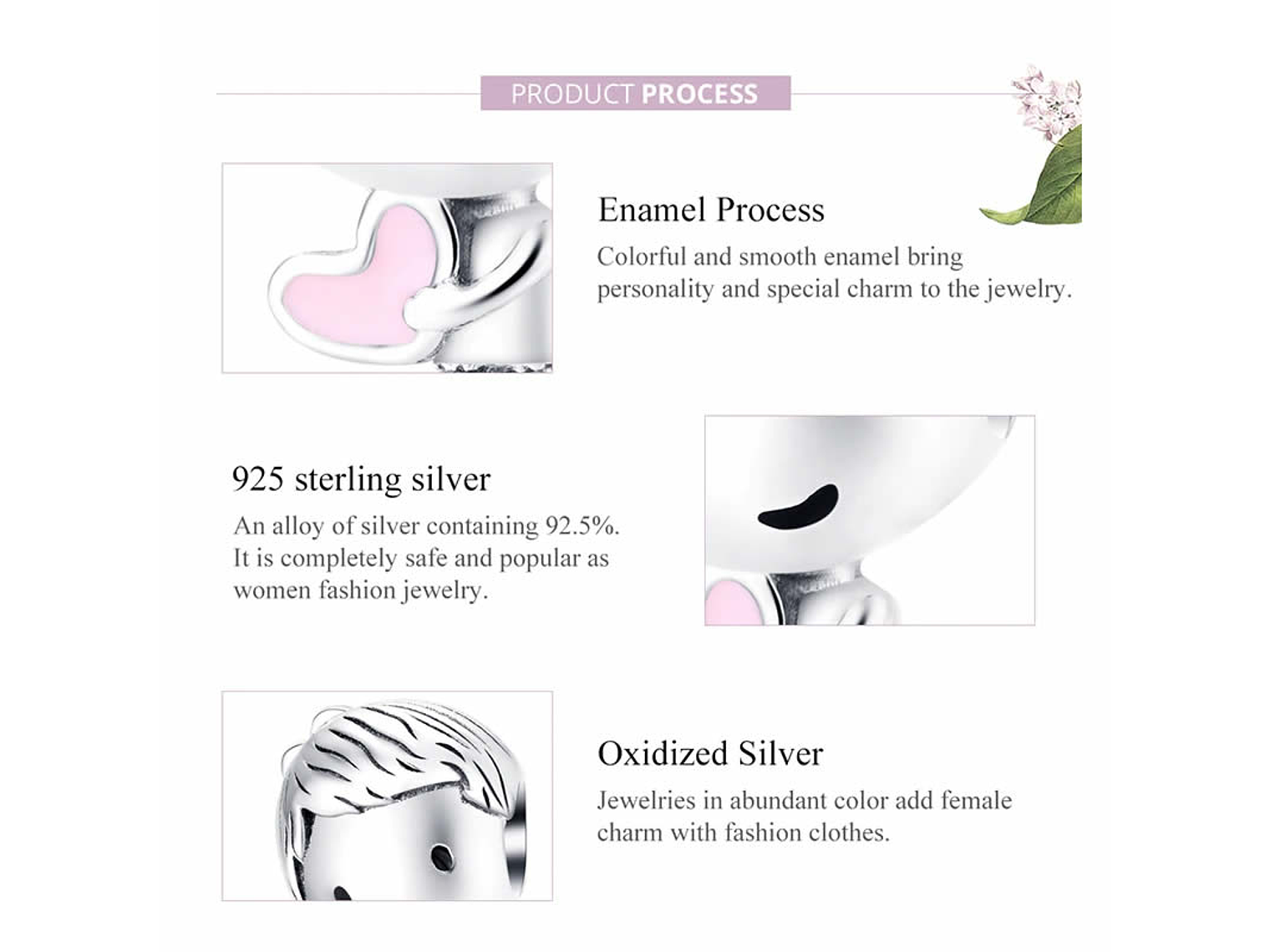 Charm Dije Plata 925 Niño con Corazon 5