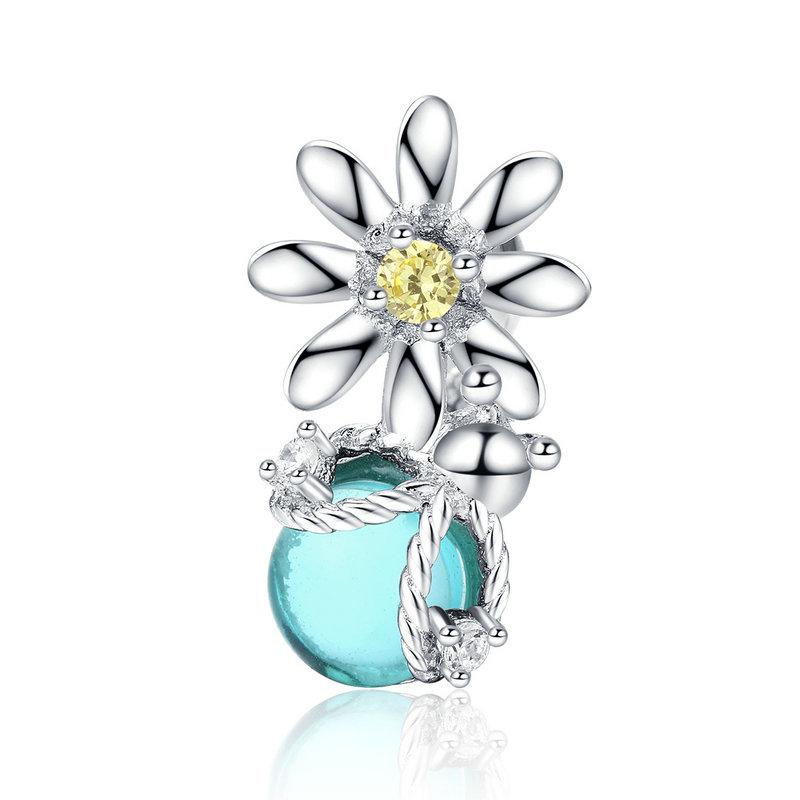 Charm Dije Plata 925 Flor Luciernaga