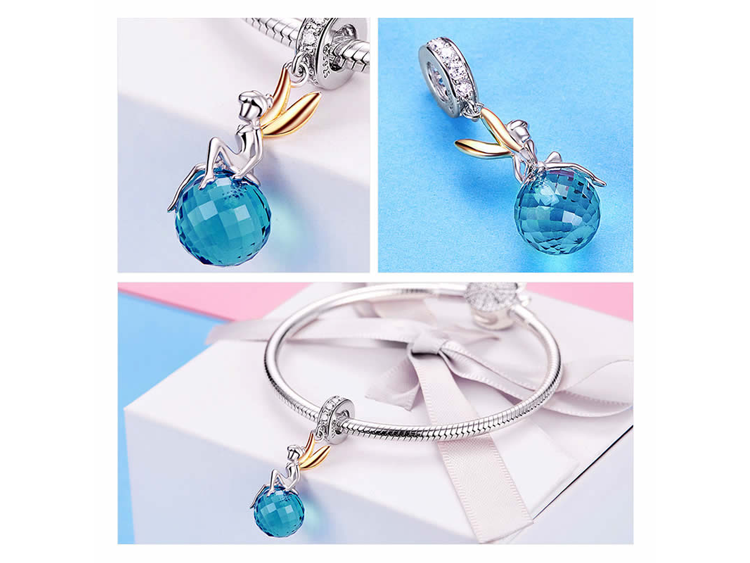 Charm Dije Plata 925 Hada Sobre Bola 3