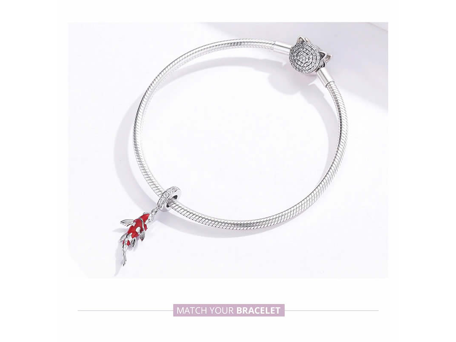 Charm Dije Plata 925 Pez de La Suerte 4