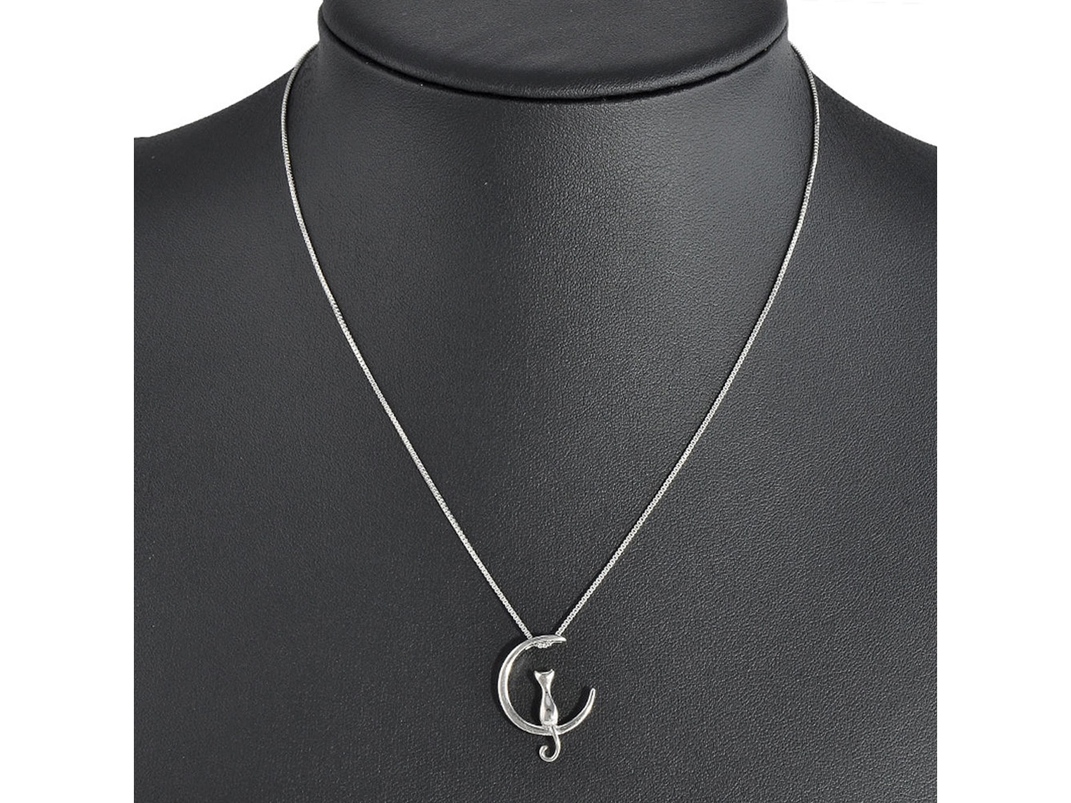 Collar Gato en Luna Mascota Plateado 4