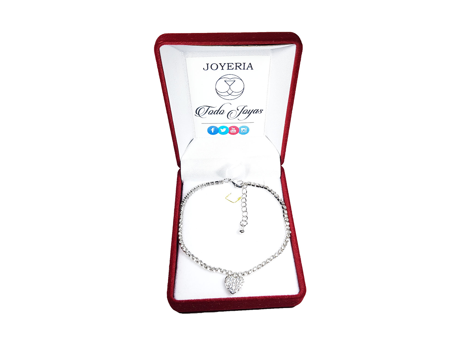 Pulsera Corazon y Circones Plateada 2