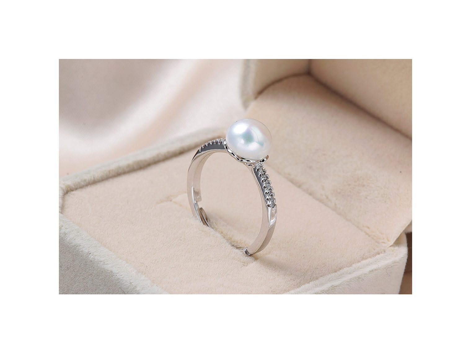 Anillo Plata 925 Perla Blanca 4