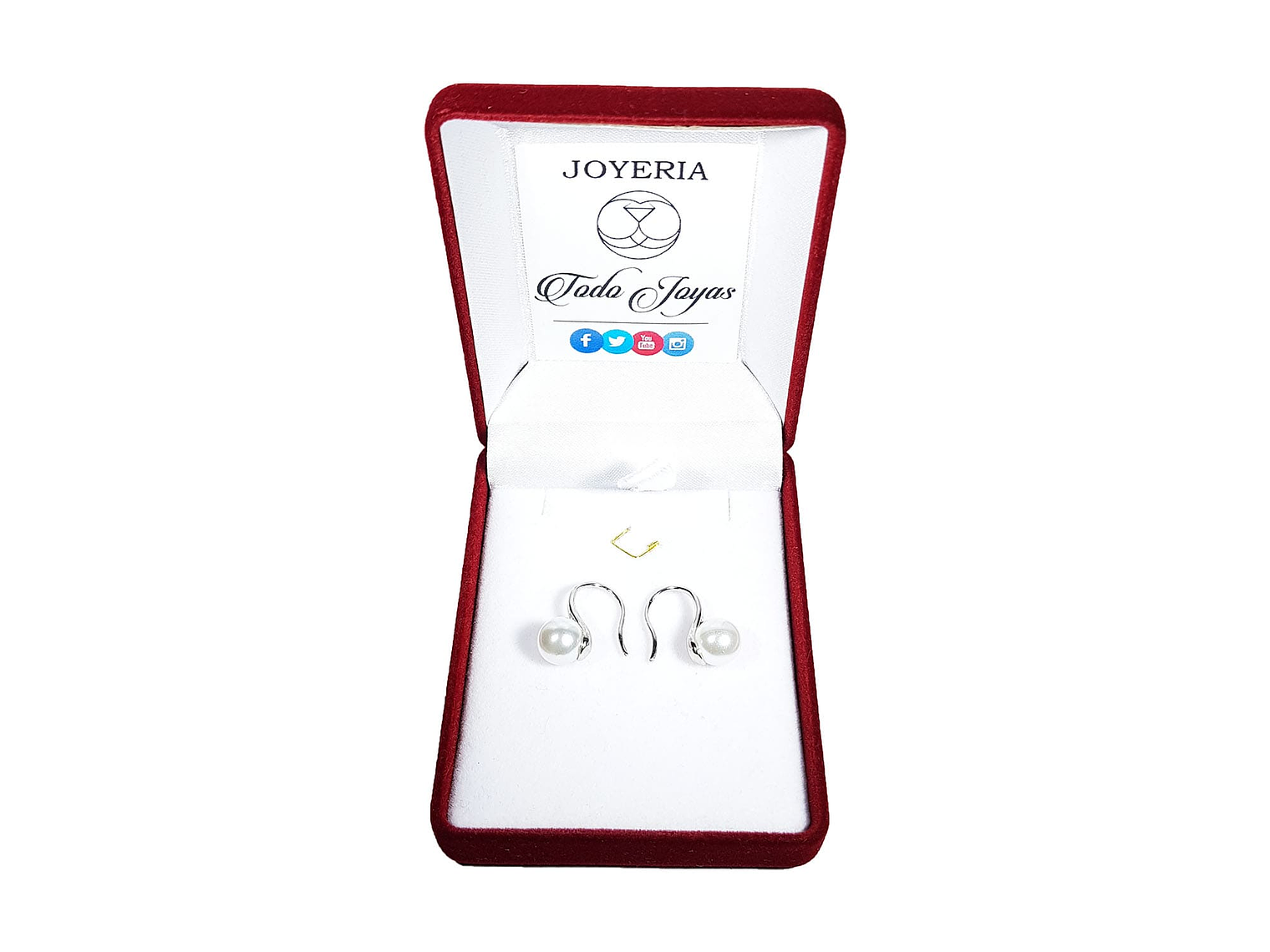 Aros Colgante Perla Blanca Plateado 2