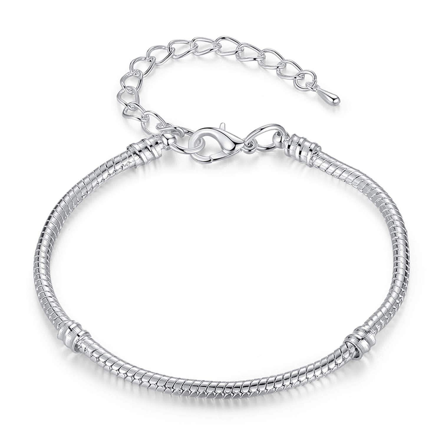 Pulsera Para Charms Ajustable Plateada