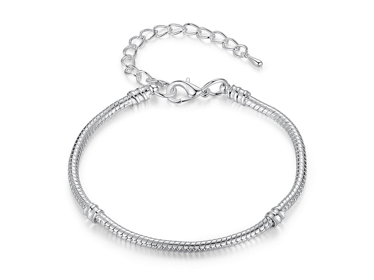 Pulsera Para Charms Ajustable Plateada 1