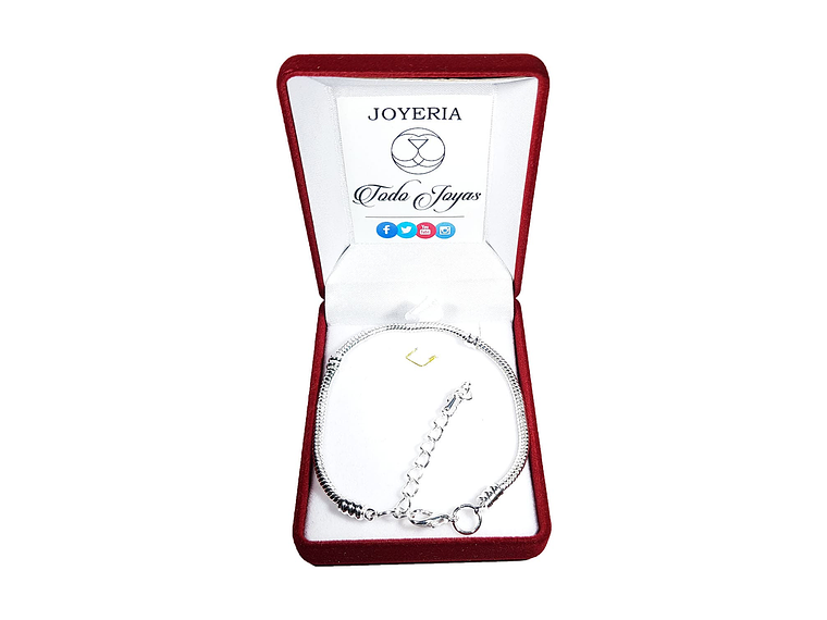 Pulsera Para Charms Ajustable Plateada 2