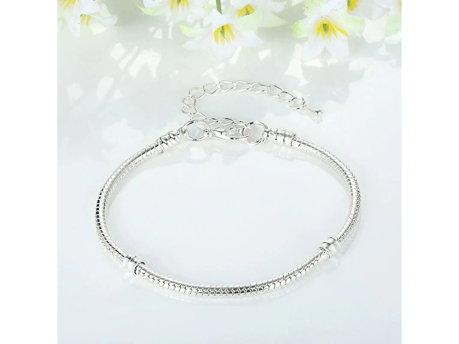 Pulsera Para Charms Ajustable Plateada 4