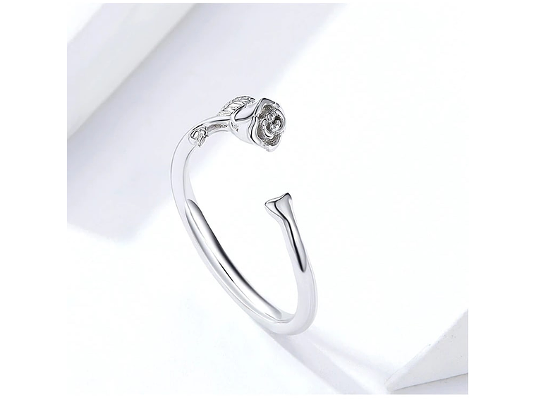 Anillo Plata 925 Rosa Plateada Ajustable 7