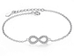 Pulsera Plata 925 Infinito Circones Blancos - Miniatura 1