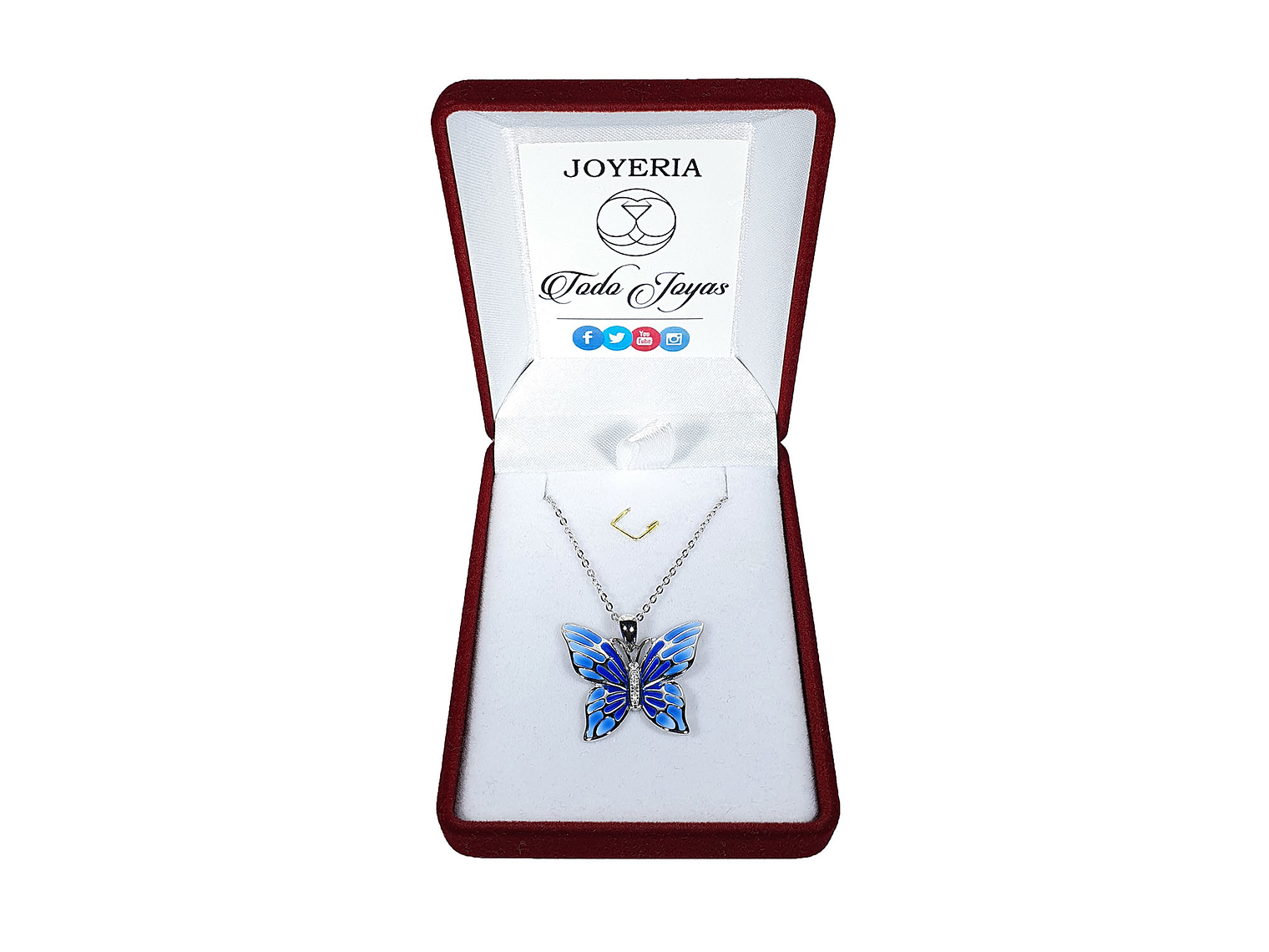 Collar Plata 925 Mariposa Azul 2