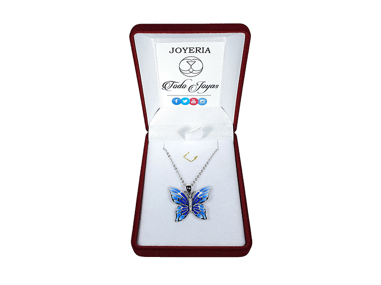 Collar Plata 925 Mariposa Azul 2