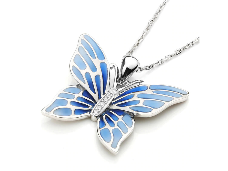 Collar Plata 925 Mariposa Azul 4