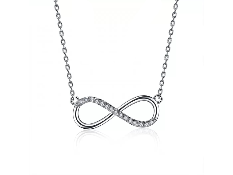 Collar Infinito con Circones Plateado 1