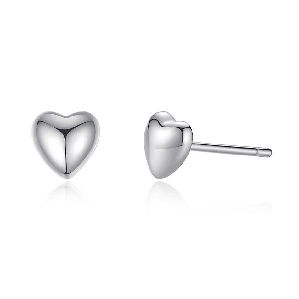 Aros Plata 925 Corazon Plateado