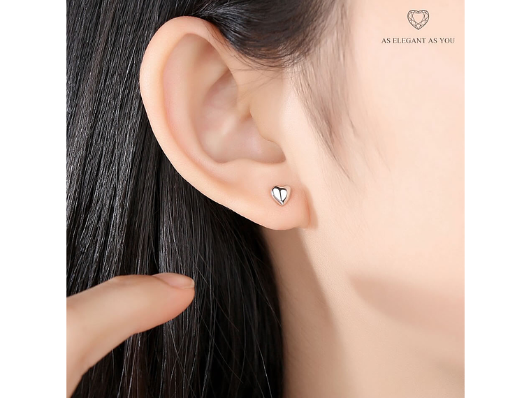 Aros Plata 925 Corazon Plateado 4